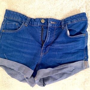 Zara Rolled Edge Blue Jean Shorts
